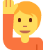 osoba podnosząca rękę — emotka w stylu X (Twitter), Twemoji