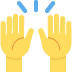 wzniesione ręce — emotka w stylu X (Twitter), Twemoji