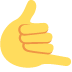 dłoń w geście „Zadzwoń do mnie” — emotka w stylu X (Twitter), Twemoji