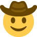 głowa w kapeluszu kowbojskim — emotka w stylu X (Twitter), Twemoji