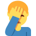 mężczyzna trzymający się za czoło — emotka w stylu X (Twitter), Twemoji