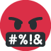 twarz z symbolami na ustach — emotka w stylu X (Twitter), Twemoji