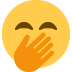 twarz z ręką na ustach — emotka w stylu X (Twitter), Twemoji