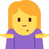 kobieta wzruszająca ramionami — emotka w stylu X (Twitter), Twemoji