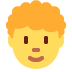 dorosły: kręcone włosy — emotka w stylu X (Twitter), Twemoji