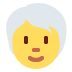 dorosły: białe włosy — emotka w stylu X (Twitter), Twemoji