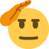 salutująca twarz — emotka w stylu X (Twitter), Twemoji