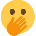 twarz z otwartymi oczami i ręką na ustach — emotka w stylu X (Twitter), Twemoji