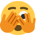twarz z podglądającym okiem — emotka w stylu X (Twitter), Twemoji