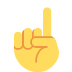 palec wskazujący w górę — emotka w stylu X (Twitter), Twemoji